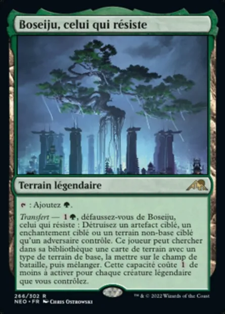 Boseiju, celui qui résiste, carte Magic NEO 266 — extension Kamigawa: La Dynastie Néon