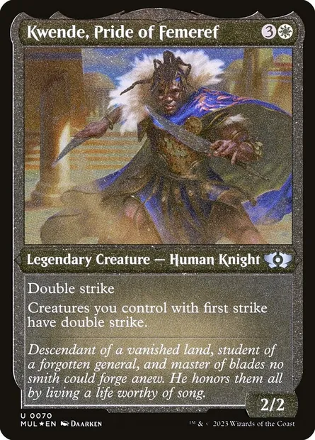 Kwende, fierté de Fémeiref, carte Magic MUL 70 — extension Multiverse Legends