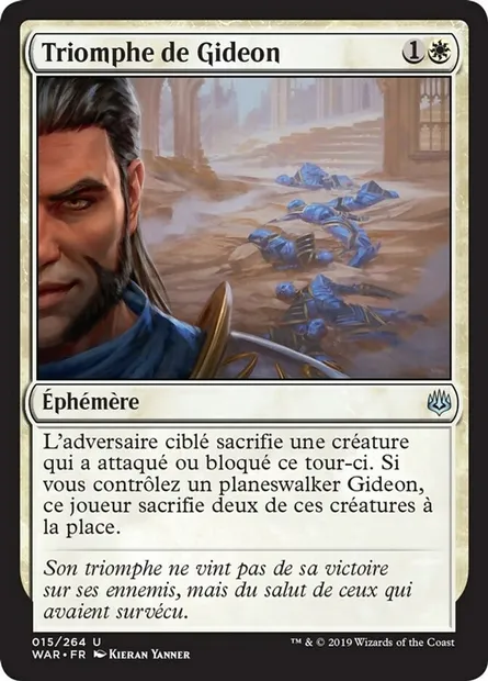 Triomphe de Gideon, carte Magic WAR 15 — extension La guerre des Planeswalkers