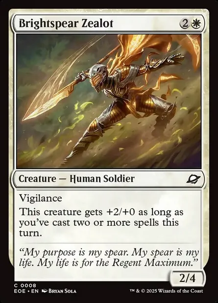 Brightspear Zealot, Magic card EOE 8 — Edge of Eternities set