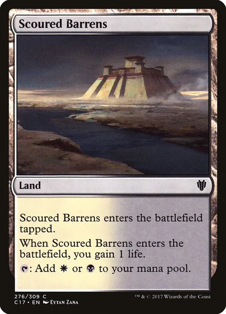 Scoured Barrens, Magic card C17 276 — Commander 2017 set