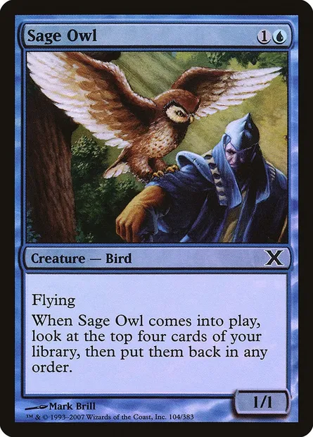 Sage Owl, Magic card 10E 104★ — Tenth Edition set