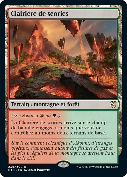 Clairière de scories, carte Magic C19 236 — extension Commander 2019