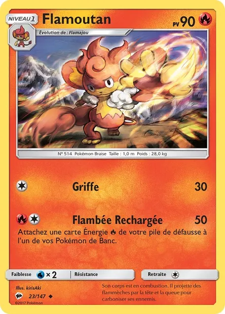 Flamoutan, carte Pokémon BUS 23 — extension Ombres Ardentes