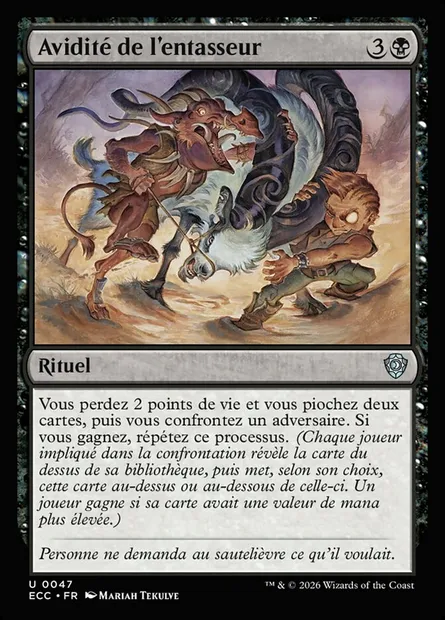 Avidité de l'entasseur, carte Magic ECC 47 — extension Lorwyn Eclipsed Commander