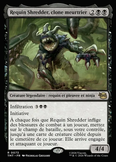 Requin Shredder, clone meurtrier, carte Magic TMT 73 — extension Teenage Mutant Ninja Turtles