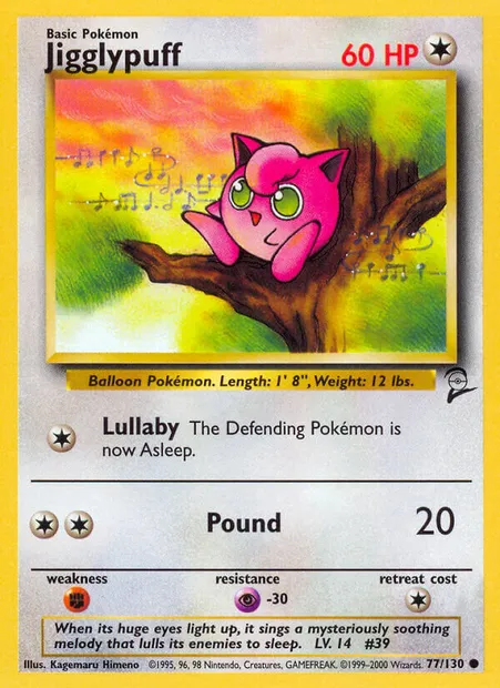 Jigglypuff, Pokémon card B2 77 — Base Set 2 set