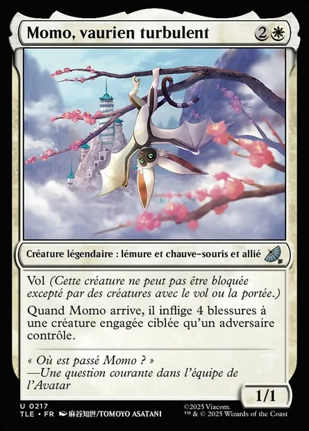 Momo, vaurien turbulent, carte Magic TLE 217 — extension Avatar: The Last Airbender Eternal