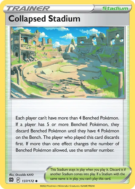 Collapsed Stadium, Pokémon card BRS 137 — Brilliant Stars set