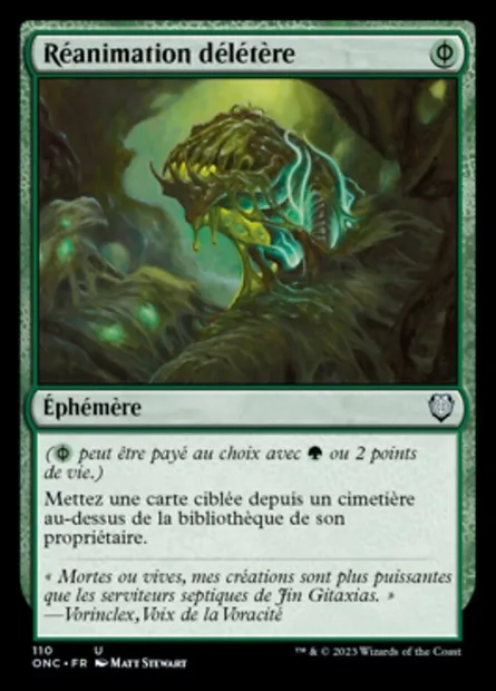 Réanimation délétère, carte Magic ONC 110 — extension Phyrexia: All Will Be One Commander