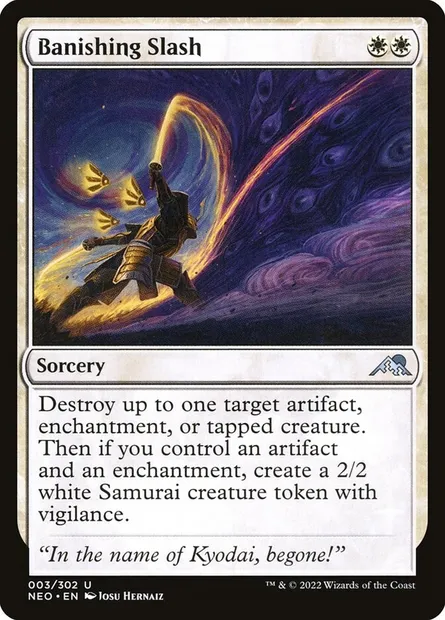 Banishing Slash, Magic card NEO 3 — Kamigawa: Neon Dynasty set