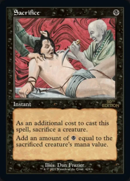 Sacrifice, carte Magic 30A 418 — extension 30th Anniversary Edition