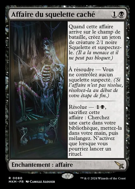 Affaire du squelette caché, carte Magic MKM 80 — extension Murders at Karlov Manor