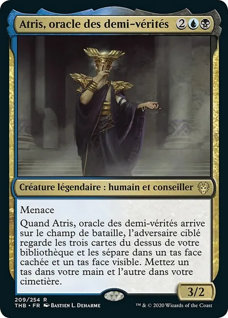 Atris, oracle des demi-vérités, carte Magic THB 209 — extension Theros Beyond Death