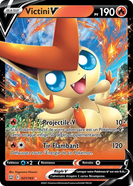 Victini V, carte Pokémon BST 21 — extension Styles de combat