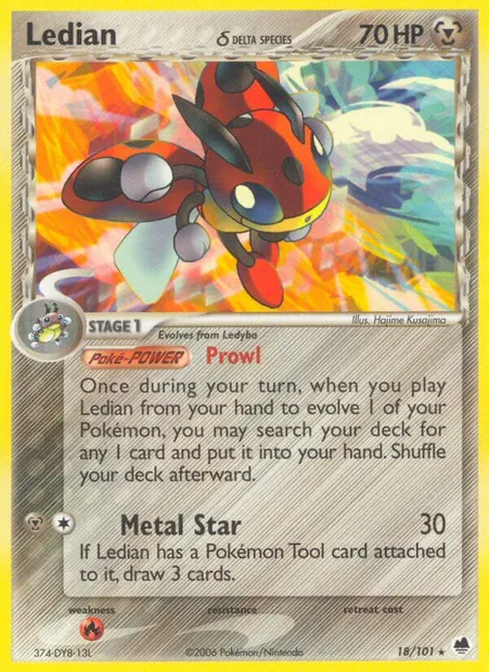 Ledian δ, Pokémon card DF 18 — Dragon Frontiers set