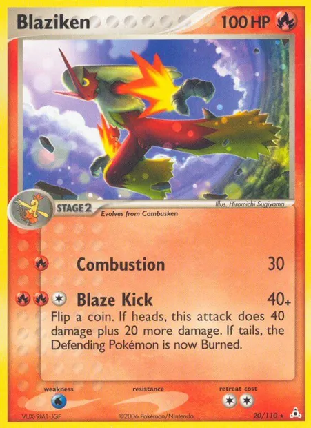 Blaziken, Pokémon card HP 20 — Holon Phantoms set