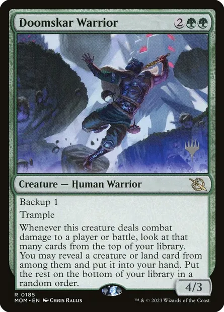 Doomskar Warrior, Magic card PMOM 185p — March of the Machine Promos set