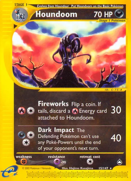 Houndoom, Pokémon card AQ 15 — Aquapolis set