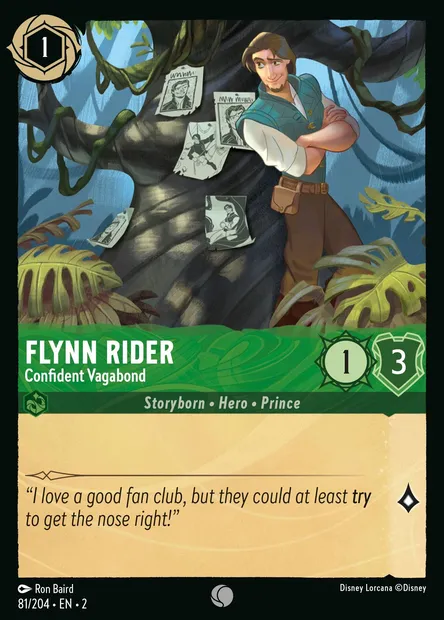 Flynn Rider - Confident Vagabond, Disney Lorcana card CH2-081 — Rise of the Floodborn set