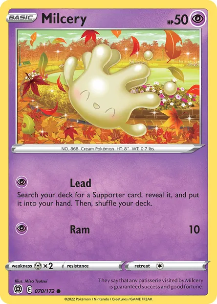 Milcery, Pokémon card BRS 070 — Brilliant Stars set