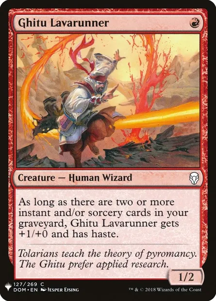 Ghitu Lavarunner, Magic card PLST DOM-127 — The List set
