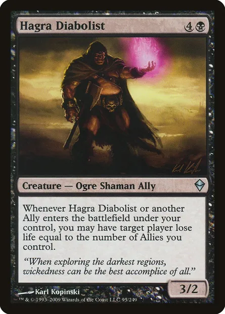 Hagra Diabolist, Magic card ZEN 95 — Zendikar set