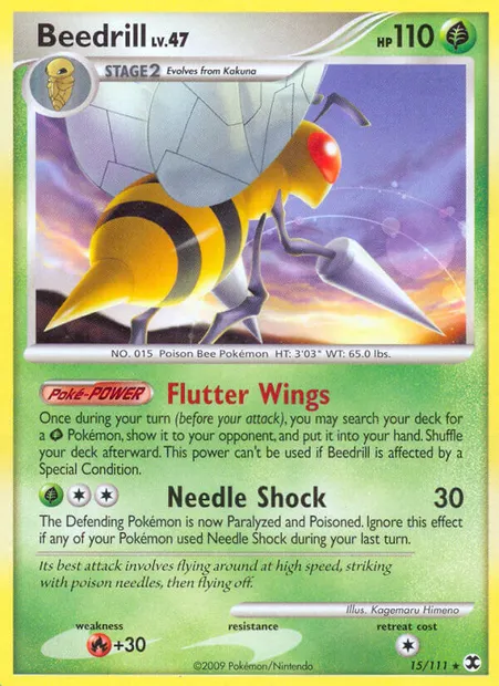 Beedrill, Pokémon card RR 15 — Rising Rivals set