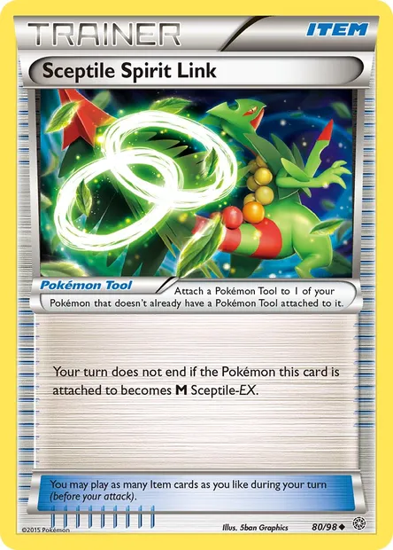 Sceptile Spirit Link, Pokémon card AOR 80 — Ancient Origins set