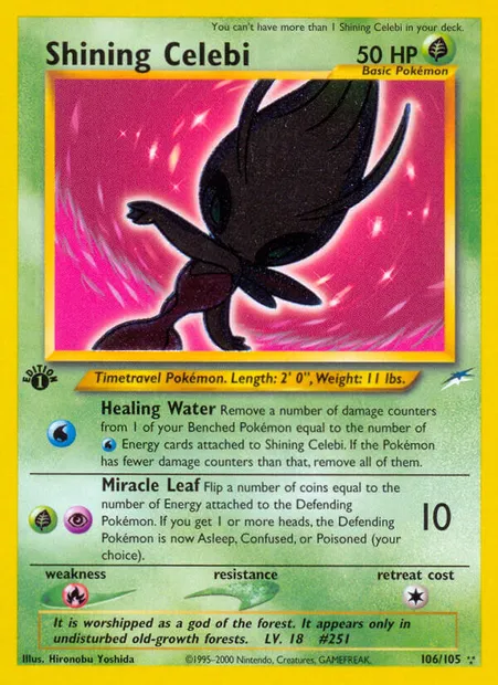 Shining Celebi, Pokémon card NDE 106 — Neo Destiny set