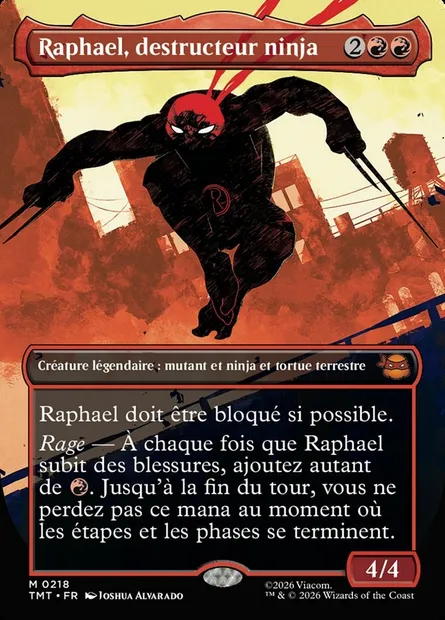 Raphael, destructeur ninja, carte Magic TMT 218 — extension Teenage Mutant Ninja Turtles