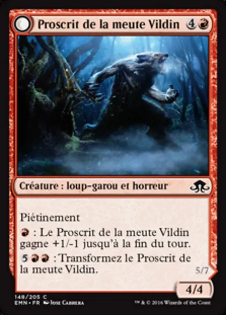Proscrit de la meute Vildin // Frère de la meute de drones, carte Magic EMN 148 — extension La lune hermétique