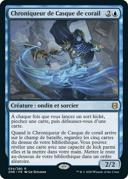 Chroniqueur de Casque de corail, carte Magic ZNR 54 — extension Renaissance de Zendikar
