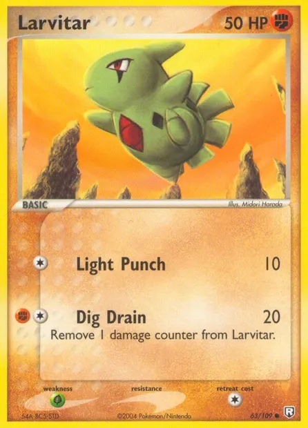 Larvitar, Pokémon card TRR 63 — Team Rocket Returns set