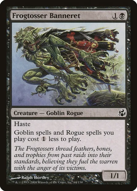 Frogtosser Banneret, Magic card MOR 64 — Morningtide set