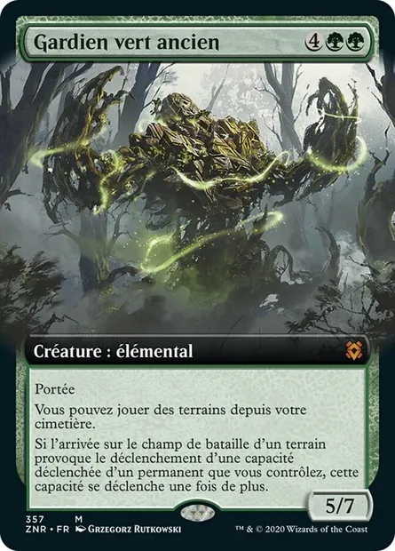 Gardien vert ancien, carte Magic ZNR 357 — extension Renaissance de Zendikar