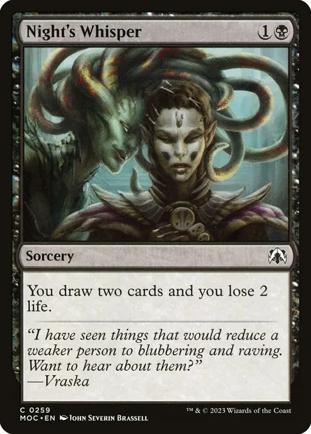Night's Whisper, Magic card MOC 259 — March of the Machine Commander set