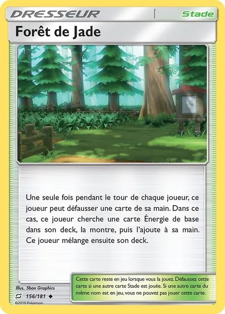 Forêt de Jade, carte Pokémon TEU 156 — extension Duo de Choc