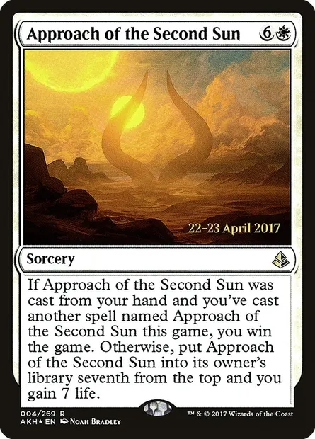 Approche du Second Soleil, carte Magic PAKH 4s — extension Amonkhet Promos