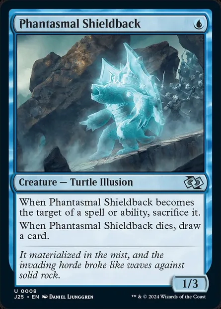 Phantasmal Shieldback, Magic card J25 8 — Foundations Jumpstart set