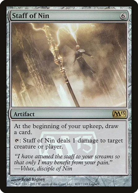 Staff of Nin, Magic card PM13 217★ — Magic 2013 Promos set