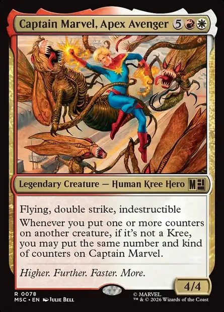 Captain Marvel, Apex Avenger, Magic card MSC 78 — Marvel Super Heroes Commander set