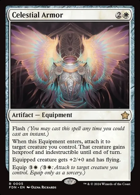 Celestial Armor, Magic card FDN 5 — Foundations set
