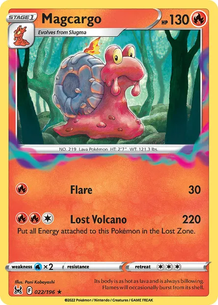 Magcargo, Pokémon card LOR 022 — Lost Origin set