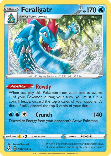 Feraligatr, Pokémon card FST 57 — Fusion Strike set