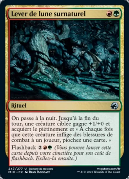 Lever de lune surnaturel, carte Magic MID 247 — extension Innistrad : chasse de minuit