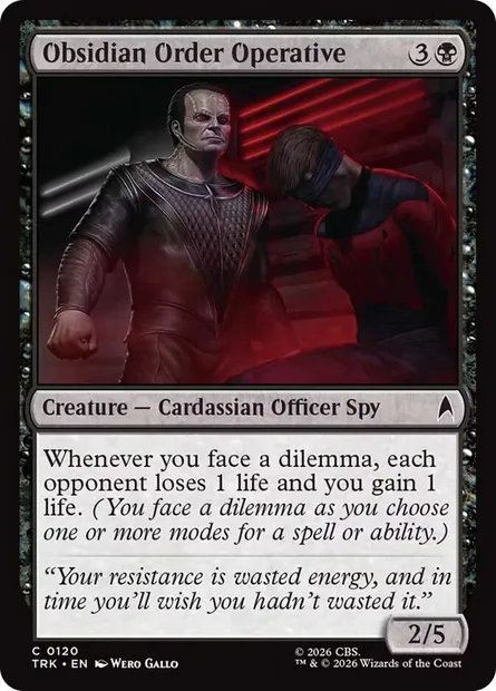 Obsidian Order Operative, carte Magic TRK 120 — extension Star Trek