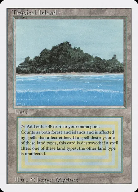 Tropical Island, Magic card 3ED 288 — Revised Edition set