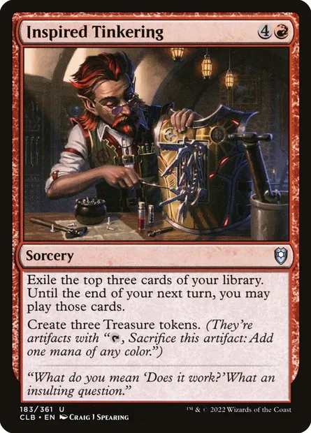 Inspired Tinkering, Magic card CLB 183 — Commander Legends: Battle for Baldur's Gate set