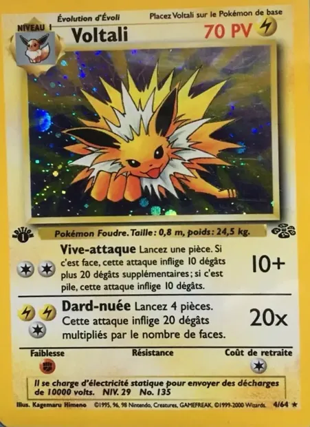 Voltali, carte Pokémon JU 4 — extension Jungle